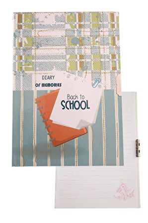 Hatıra Defteri Kilitli Kız Modeli Günlük Defteri 1 Adet Mcolor Sert Kapak Çizgili 14x20 cm Anı Defteri