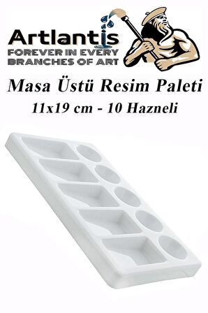 Masa Üstü Resim Paleti 1 Adet 10 Hazneli Boya Paleti 11x19 cm Sanatsal Boyalar İçin Palet Akrilik Boya Yağlı Boya Guaj Boya