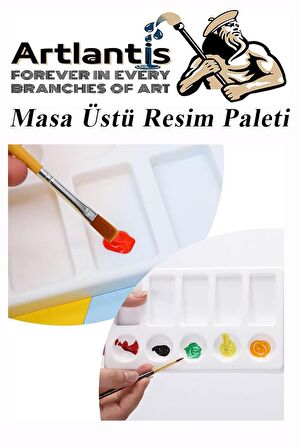 Masa Üstü Resim Paleti 1 Adet 10 Hazneli Boya Paleti 11x19 cm Sanatsal Boyalar İçin Palet Akrilik Boya Yağlı Boya Guaj Boya
