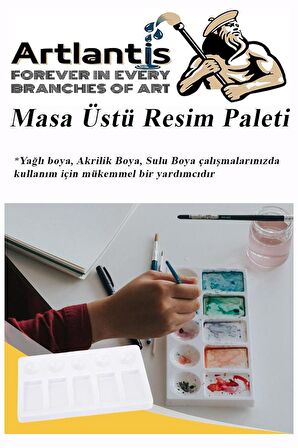 Masa Üstü Resim Paleti 1 Adet 10 Hazneli Boya Paleti 11x19 cm Sanatsal Boyalar İçin Palet Akrilik Boya Yağlı Boya Guaj Boya