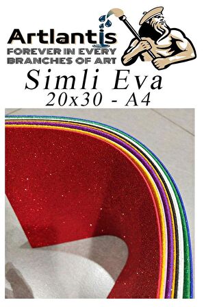 Simli Eva A4 20x30 cm 10 Renk 1 Paket Simli Eva Süngeri 10'lu Okul Kreş Anasınıfı Elişi Etkinlikleri