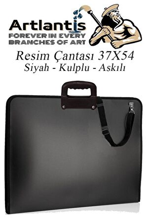 Resim Çantası Fermuarlı Kulplu 37x54 cm 1 Adet Teknik Resim Dosya Çantası 35x50 cm Askılı Proje Çantası Okul Sınıf