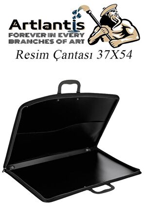 Mavi Resim Çantası Fermuarlı Kulplu 37x54 cm 1 Adet Teknik Resim Dosya Çantası 35x50 cm Askılı Proje Çantası Okul Sınıf