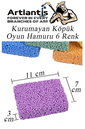 Kurumayan Köpük Oyun Hamuru 6 Renk 1 Paket Köpük Hamur 6 lı 6X10 gr Okul Öncesi Hobi Aktivite 