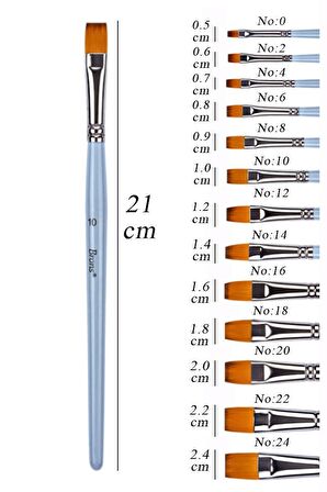 Yağlı Boya Fırçası No:10 1 Adet Sentetik Kıl Yağlıboya Profesyonel Brons Fırça Sanat Ve Hobi Akrilik Boya Guaj Boya