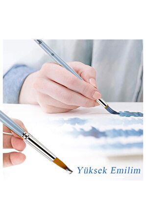 Suluboya Fırçası No:6 1 Adet Sentetik Kıl Sulu Boya Profesyonel Brons Fırça Sanat Ve Hobi Akrilik Boya Guaj Boya