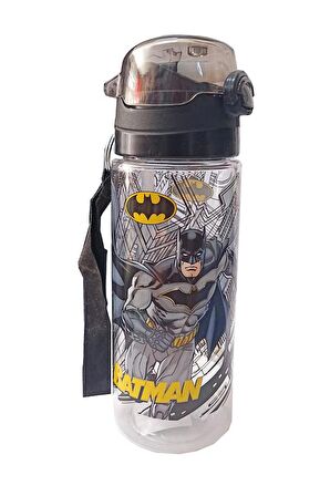 Erkek Çocuk Matara 500 ml 1 Adet Batman Plastik Lisanslı Okul Matarası Süper Kahraman Pipetli Suluk