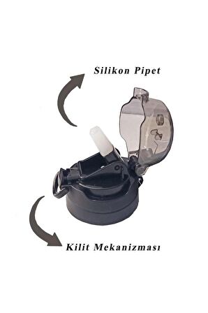 Erkek Çocuk Matara 500 ml 1 Adet Batman Plastik Lisanslı Okul Matarası Süper Kahraman Pipetli Suluk