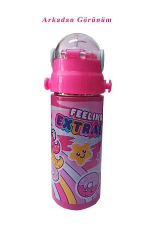 Kız Çocuk Matara 550 ml Fuşya 1 Adet Çelik Suluk Okul Matarası Öğrenci Suluğu