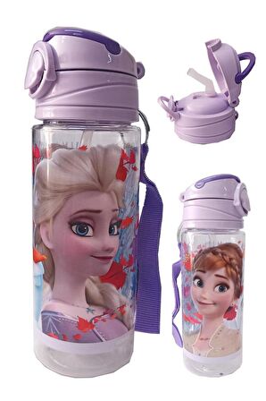 Kız Çocuk Frozen Matara 500 ml 1 Adet Lisanslı Elsa Karlar Ülkesi Suluk Okul Matarası Öğrenci Suluğu