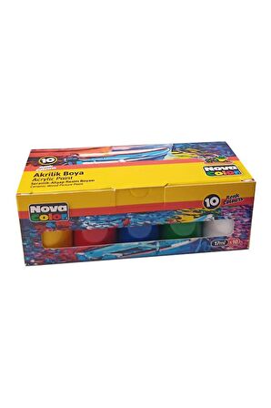 Akrilik Boya 10 Renk 17 ml 1 Paket Akrilik Boya Seti 10 lu Ahşap Tuval Taş Ağaç Boyamalar İçin İdea Boyama Seti