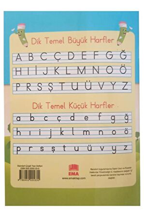 Güzel Yazı Defteri A4 Boy 19x27 cm 24 Yaprak 3 Adet Standart Çizgili Yazı Defteri Dik Temel Harflerle 1. Sınıf