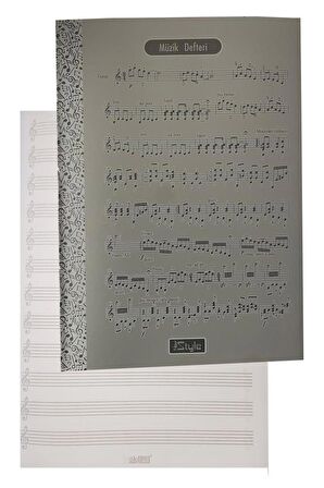 Müzik Defteri A4 40 Yaprak Plastik Kapak 1 Adet Sol Anahtarlı PP Kapak Müzik Defteri 21x29.7 cm 12 Sütunlu