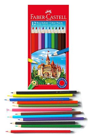 Öğrenci Boyama Seti 3 lü Faber 12 Renk Sulu Boya Kuru Boya Pastel Boya 12 li Boya Set Faber Castell Okul Sınıf