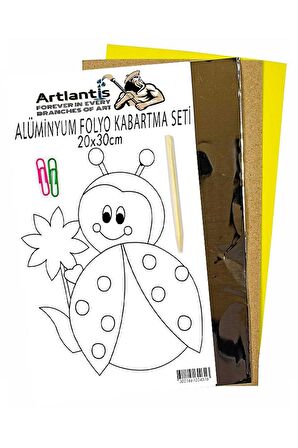 Alüminyum Folyo Kabartma Seti 20x30 cm Deney Malzemesi 1 Paket Aliminyum Folyo Seti Kabartma