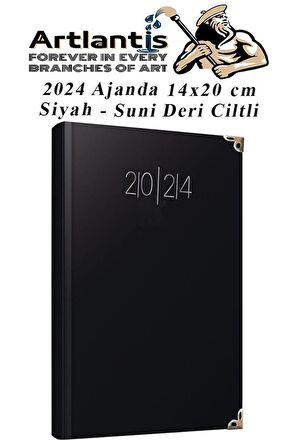 2024 Ajanda 14X20 cm Çizgili 1 Adet Günlük Planlayıcı Suni Deri Ciltli Ajanda 2024 Ofis Okul Büro