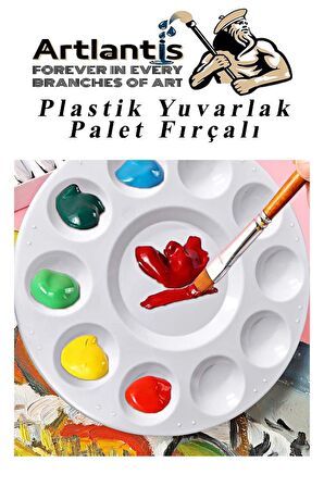 Monalisa Akrilik Boya 6 Renk x 70 ml Ana Renkler 1 Paket ve Yuvarlak Resim Paleti Fırçalı 1 Paket 10 Hazneli Boya Paleti Sanatsal Boyalar İçin Palet Akrilik Boya