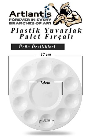 Monalisa Akrilik Boya 6 Renk x 70 ml Pastel Renkler 1 Paket ve Yuvarlak Resim Paleti Fırçalı 1 Paket 10 Hazneli Boya Paleti Sanatsal Boyalar İçin Palet Akrilik Boya