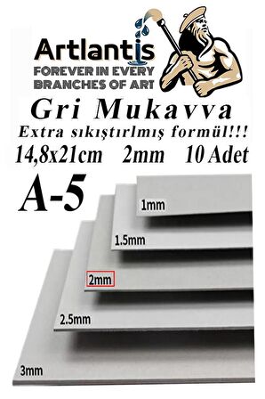 A5 Mukavva Gri 2 mm 10 Adet 1 Paket 14,8x21 cm A-5 Mukavva 2,0 mm Kalınlığında A-4 Mukavva