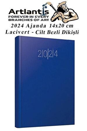 2024 Ajanda 14X20 cm Çizgili Cilt Bezli Dikişli 1 Adet Günlük Planlayıcı Cilt Bezi Ciltli Ajanda 2024 Ofis Okul Büro