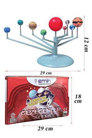 Güneş Sistemi Modeli 1 Paket Gezegen Sistemi Boya Fırça Eğitici Maket Deney Seti Plastik Gezegenler Alemi