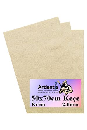 Krem Keçe 50x70 cm 2.0 mm 3 Adet Renkli Hobi Keçesi Elişi Keçesi Anasınıfı Kreş Okul Öncesi