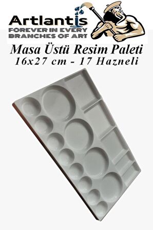 Masa Üstü Resim Paleti 1 Adet 17 Hazneli Boya Paleti 16X27 cm Sanatsal Boyalar İçin Palet Akrilik Boya Yağlı Boya Guaj Boya