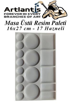 Masa Üstü Resim Paleti 1 Adet 17 Hazneli Boya Paleti 16X27 cm Sanatsal Boyalar İçin Palet Akrilik Boya Yağlı Boya Guaj Boya