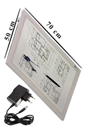 Led Işıklı Masa Üstü Çizim Masası 50x70 cm 1 Adet Teknik Proje Çizim Masası Masaüstü