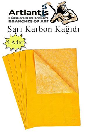 Sarı Karbon Kağıdı A4 5 Adet 21x29,7 cm Kopya Kağıdı Transfer Kağıdı Renkli Karbon Kağıdı