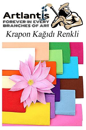 Fosforlu Krapon Kağıdı 5 Renk 50x200 cm 1 Paket Grapon Kağıdı Karışık Renkli 5'li Okul Sınıf Kreş