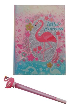 Hatıra Defteri Kilitli Kız Modeli Günlük Defteri Flamingo Hediye Kutulu 80 Yaprak Çizgili 1 Adet