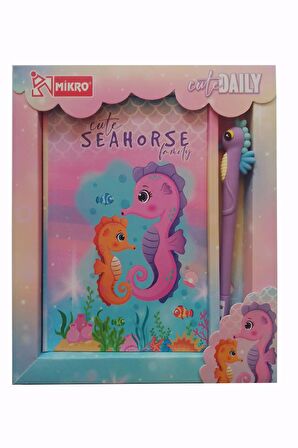 Hatıra Defteri Kilitli Kız Modeli Günlük Defteri Denizatı Hediye Kutulu 80 Yaprak Çizgili 1 Adet