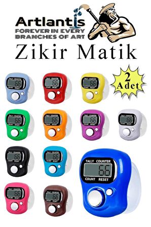 Zikir Matik 2 Adet Hediyelik Dua Tespihat Sayacı Tesbih Pilli Lcd Ekranlı Parmak Yüzük Zikir Matik