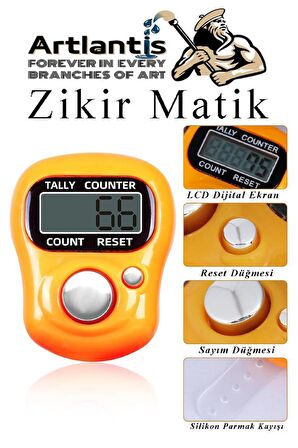 Zikir Matik 2 Adet Hediyelik Dua Tespihat Sayacı Tesbih Pilli Lcd Ekranlı Parmak Yüzük Zikir Matik