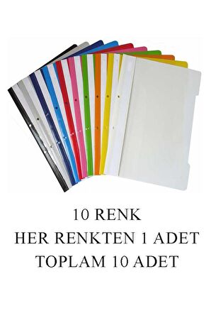 Fotokopi Kağıdı Gri Büro Klasörü Telli Dosya ve Poşet Dosya Seti 1 Adet Büro Klasörü 10 Renk Telli Dosya 100 Adet Poşet Dosya
