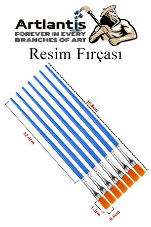 Resim Fırçası 10 Adet Sentetik Fırça Ekonomik Suluboya Akrilik Boya Guaj Boya Yağlı Boya Resim Boyama 