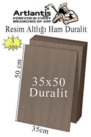 Resim Altlığı Duralit 35x50 cm 3 Adet Ham Mdf Çok Amaçlı Kullanım 3 mm Kalınlığında Durolit