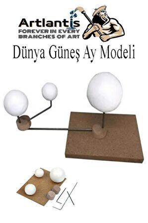 Güneş Dünya Ay Modeli 1 Paket 6 Renk Guaj Boya Fırça Gezegen Maketi Deney Seti Güneş Sistemi Modeli Okul Ders Deney Seti Kendin Yap