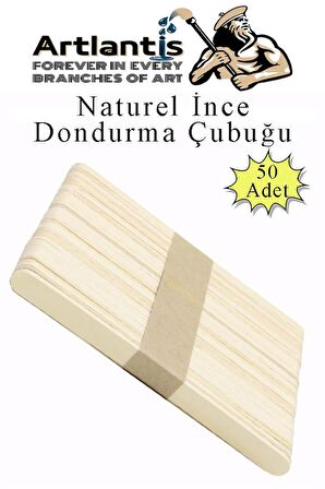 Dar Dil Çubuğu 50 Adet Ahşap Dondurma Çubuğu Naturel Maket Hobi Okul Proje Tasarım