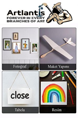 Maket Kartonu Beyaz Fotoblok 3 mm 35x50 cm 5 Adet Hobi Sanat Okul Köpüklü Straforlu Maket Kartonu