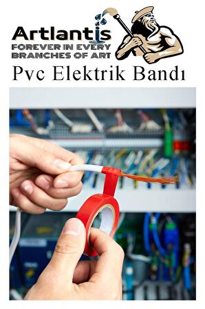 Renkli Elektrik Bandı 10 Adet Pvc İzolo Bant Elektrikçi Bandı Su Geçirmez Isıya Dayanıklı Yalıtım Bandı