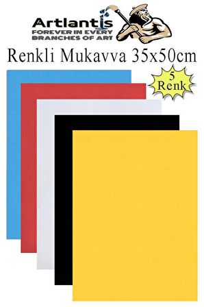 Renkli Mukavva 5 Renk 35x50 cm 1 Paket Sert Renkli Karton 1.0 mm Okul Okul Öncesi Anasınıfı Hobi Etkinlik