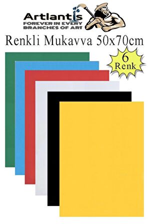 Renkli Mukavva 6 Renk 50x70 cm 1 Paket Sert Renkli Karton 1.0 mm Okul Okul Öncesi Anasınıfı Hobi Etkinlik