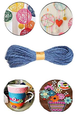 Renkli Jüt Kırnap İpi 10 Metre 1 Adet Mumlu Kırnap İplik Kendir İp Doğal Renkli İp Süsleme