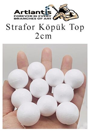 Strafor Köpük Top 2 cm 5 Adet Köpük Top Küre Toplar Yuvarlak Strafor Köpük Top Okul Deney Hobi Sanat