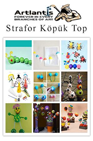 Strafor Köpük Top 2 cm 5 Adet Köpük Top Küre Toplar Yuvarlak Strafor Köpük Top Okul Deney Hobi Sanat