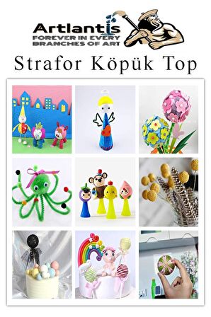 Strafor Köpük Top 2 cm 5 Adet Köpük Top Küre Toplar Yuvarlak Strafor Köpük Top Okul Deney Hobi Sanat