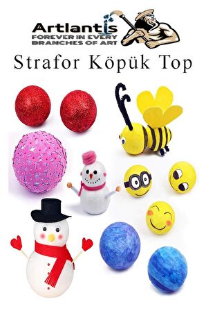 Strafor Köpük Top 5 cm 20 Adet Köpük Top Küre Toplar Yuvarlak Strafor Köpük Top Okul Deney Hobi Sanat