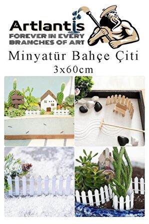 Mini Bahçe Çiti Sarı 3x60cm 2 Adet Dekoratif Minyatir Bahçe Çiti Okul Proje Teraryum Mini Ev Bahçe Çit